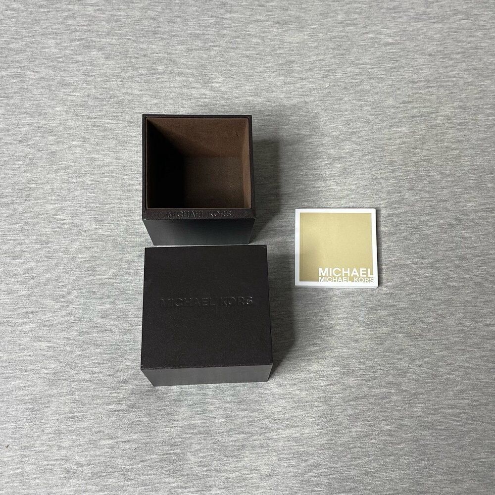 Michael Kors 3.5” x 3.5” Black Brown Jewelry Watch Gift Box 3 PCS. Set